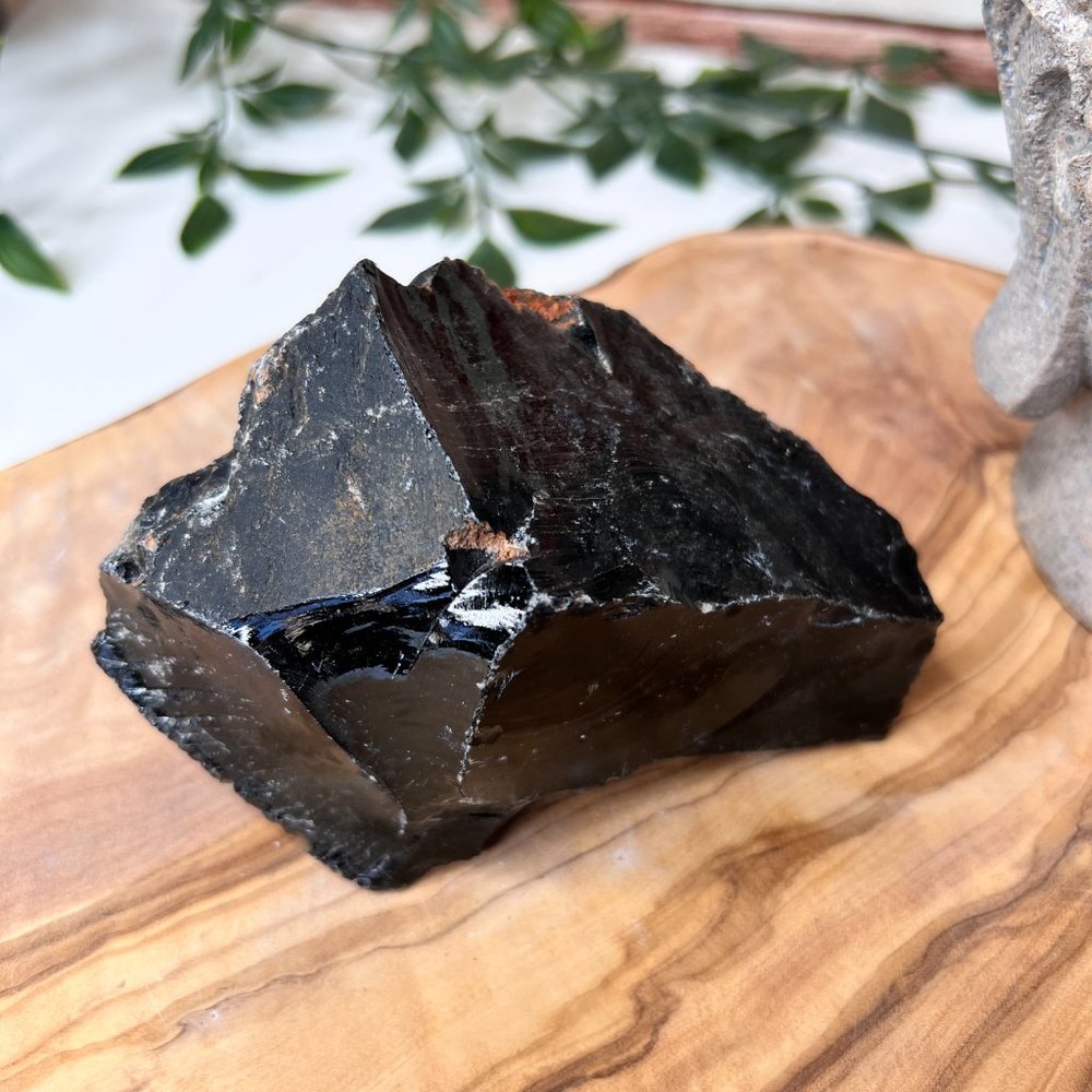 Large Raw Black Obsidian Natural Polished Chunky Crystal | Protection Stone